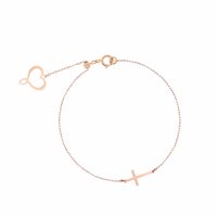 Armband Maman et Sophie Dame croce in Gold BPAUMC
